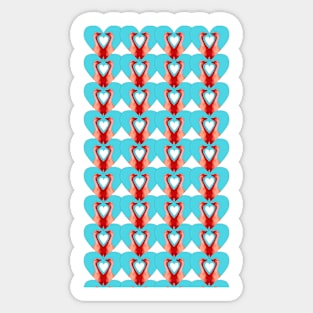 Geese in Heart Pattern With  Variations Sticker